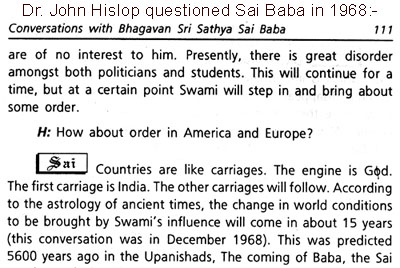 Dr. John Hislop 'Conversations...' report on numbers of Sai baba followers