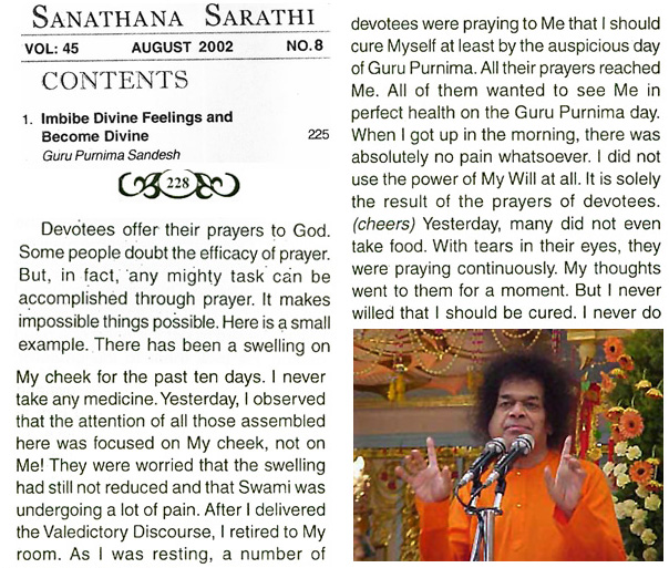 Saui Baba on devotees' prayers to cure him