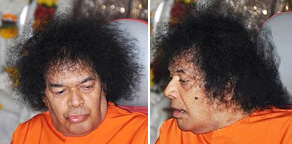 Sai Baba's face at Shivarathri 2010.