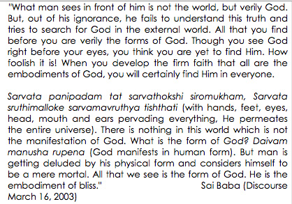 All is God, according to Sai Baba