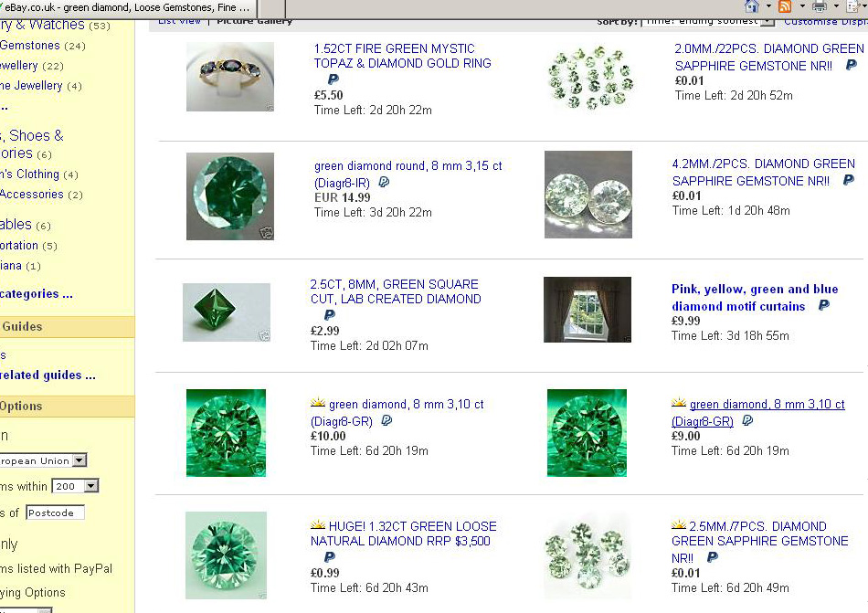 Green 'diamonds' for sale