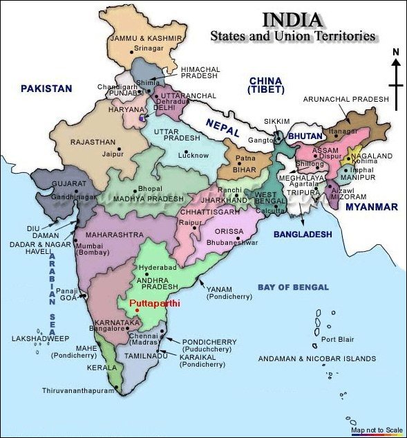De kaart van India